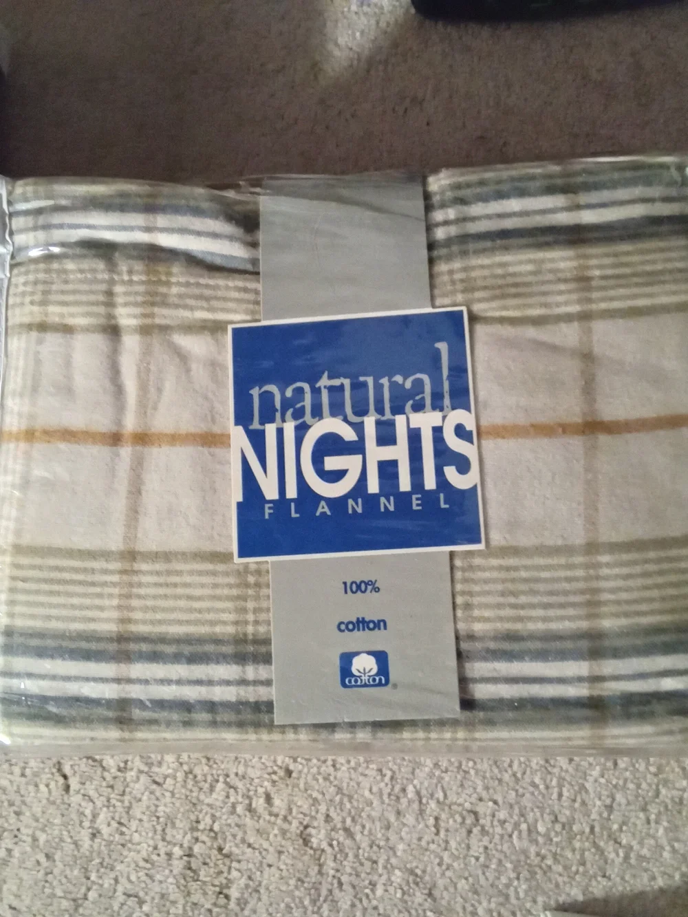 Flannel Sheet Set - Plaid and Leaf Pattern, Ivory/Tan by